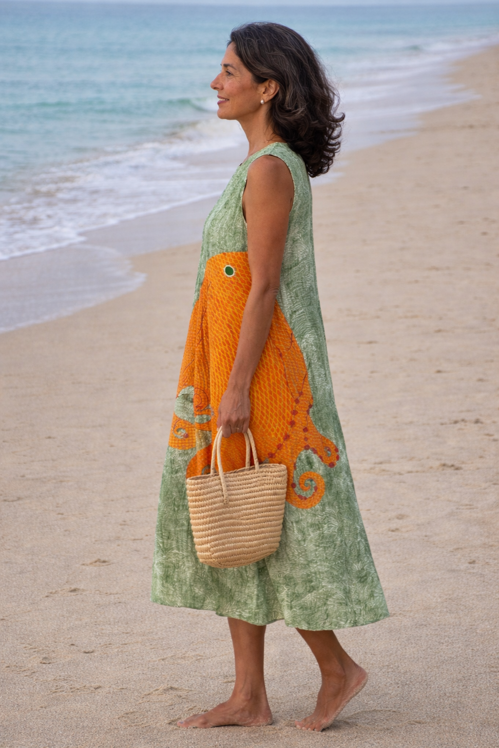 Teresa | Vestito midi in stile oceanico